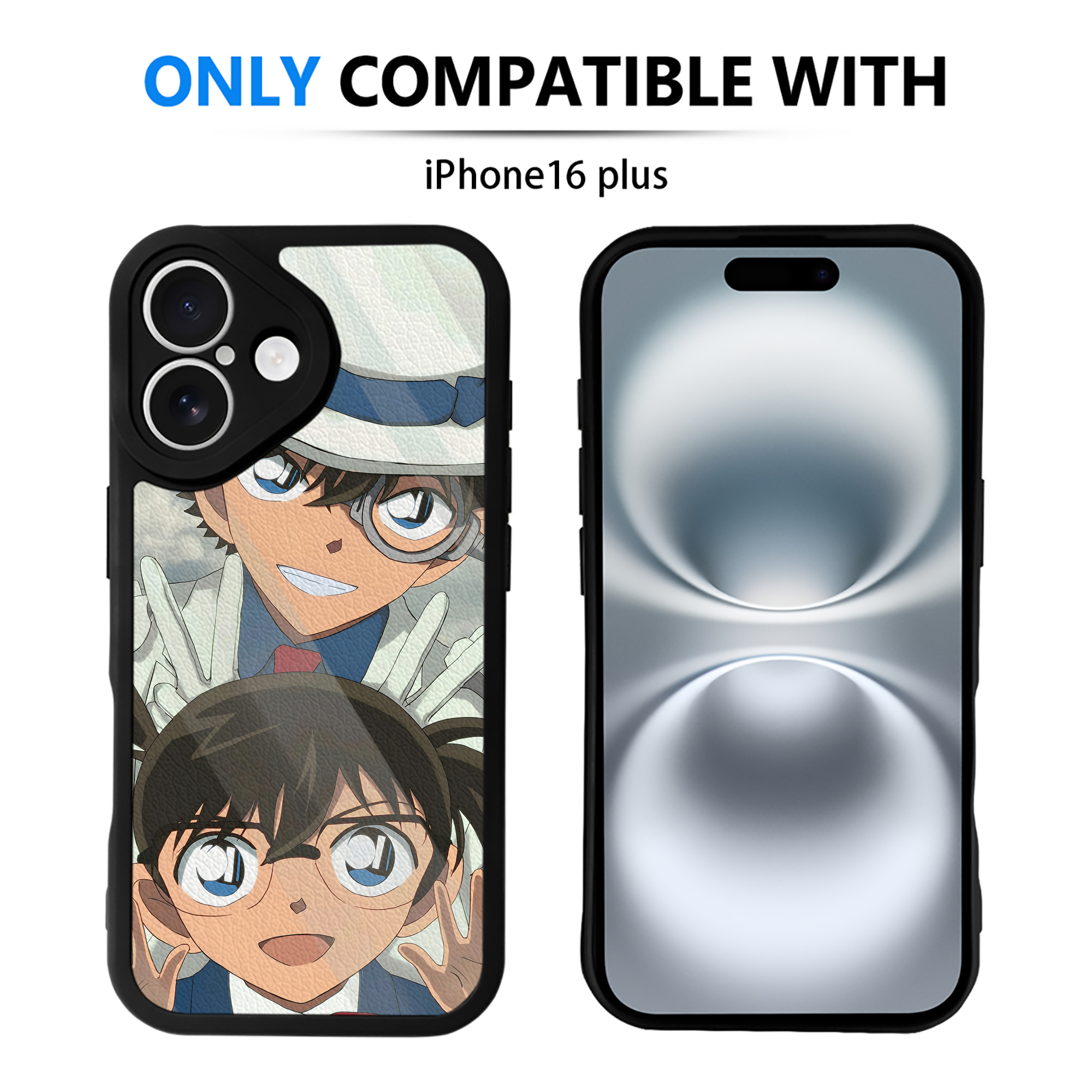 （画像用） 名探偵コナン Detective Conan 【iPhone 16シリーズ対応】シリコンスマホケース（レザー調） 材質：シリコン